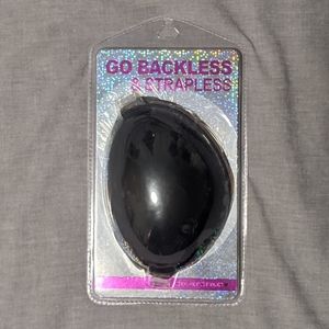 NWT Black Backless Strapless Silicone Reusable Bra Cup Size D